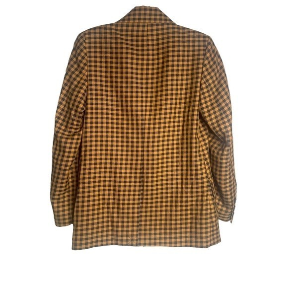 FREE PEOPLE ASHBY VINTAGE INSPIRED PLAID BLAZER IN BROWN NWOT - Picture 11 of 12